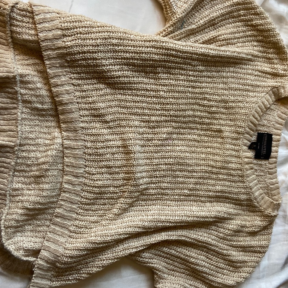absolutely creative worldwide sweater, cream, size small